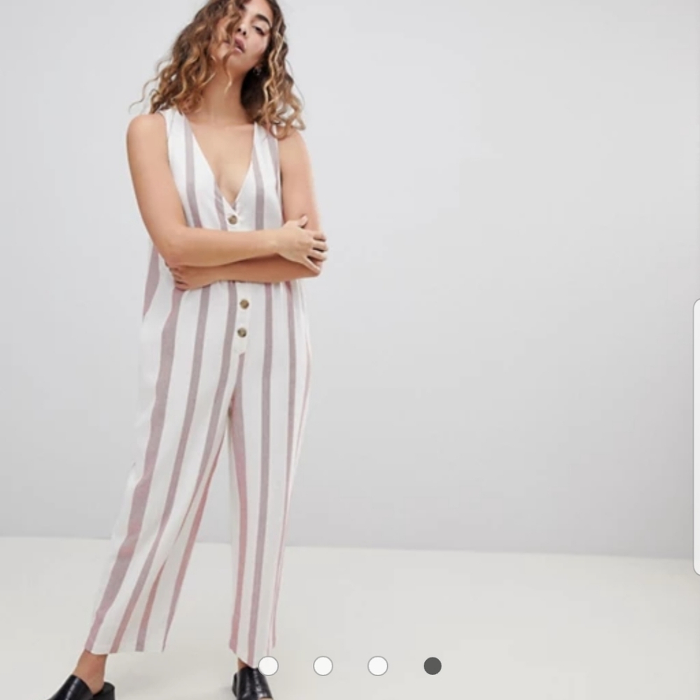 Asos linen cropped jumpsuit